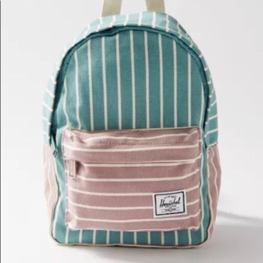 Herschel Classic Mini Backpack Striped Green and Tan New With Tags